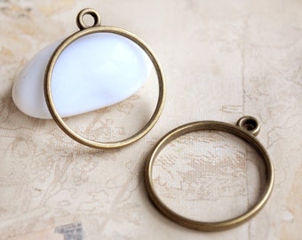 2 lunettes rondes ∘ forme de coulée ∘ douille ∘ pendentif pour la résine de coulée ou l’époxy resin ∘ pour l’arrosage de bijoux naturels ou de résin créatifs