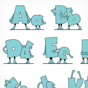 Spanish Alphabet, Cute Lowercase, ABC Print, Spanish Couples, Kids Decor, Educational Kids Poster, Instant Download
