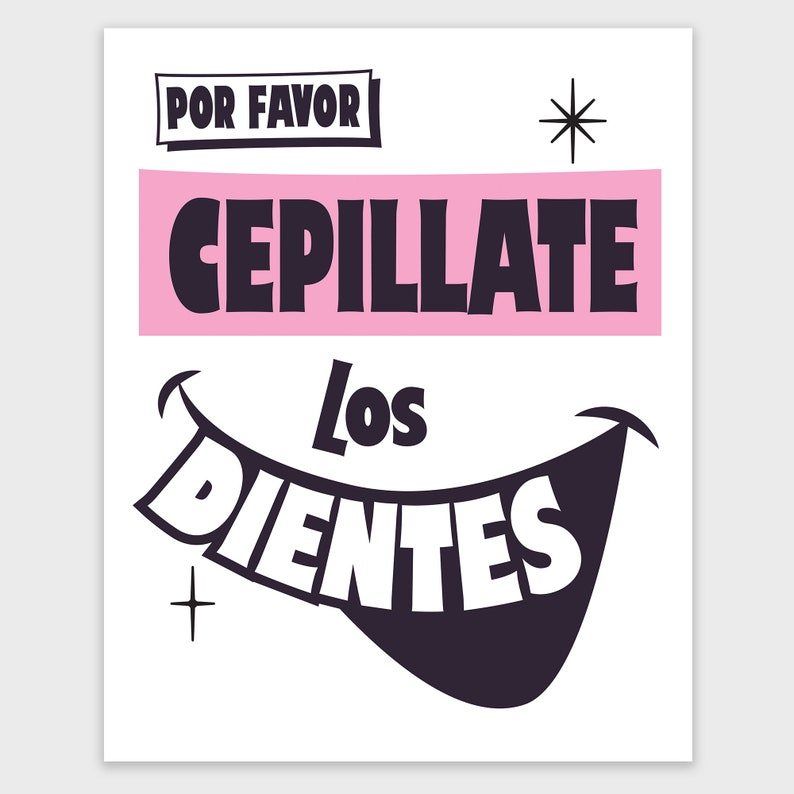 Cepillate Los Dientes Please Brush Your Teeth Spanish Etsy