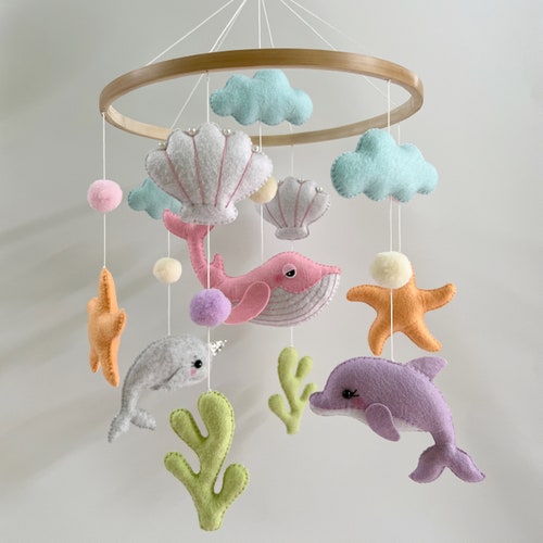 Ocean Baby Mobile Ocean Pastel Mobile Sea Creatures Mobile Etsy
