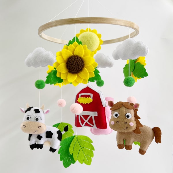 Farm Animals Mobile Etsy
