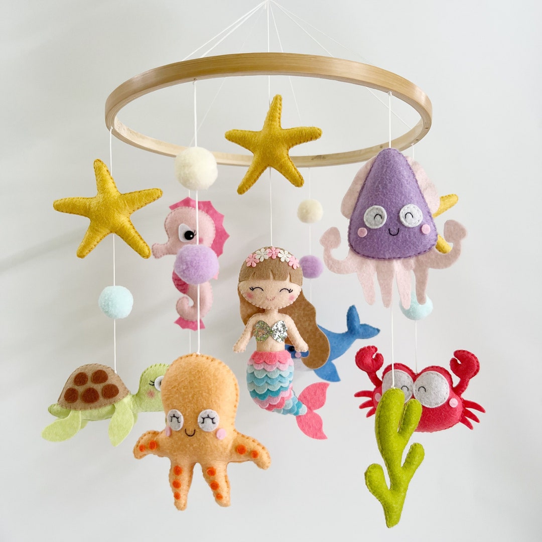 Mermaid Baby Mobile Ocean Nursery Mobile Mermaid Mobile Sea Etsy