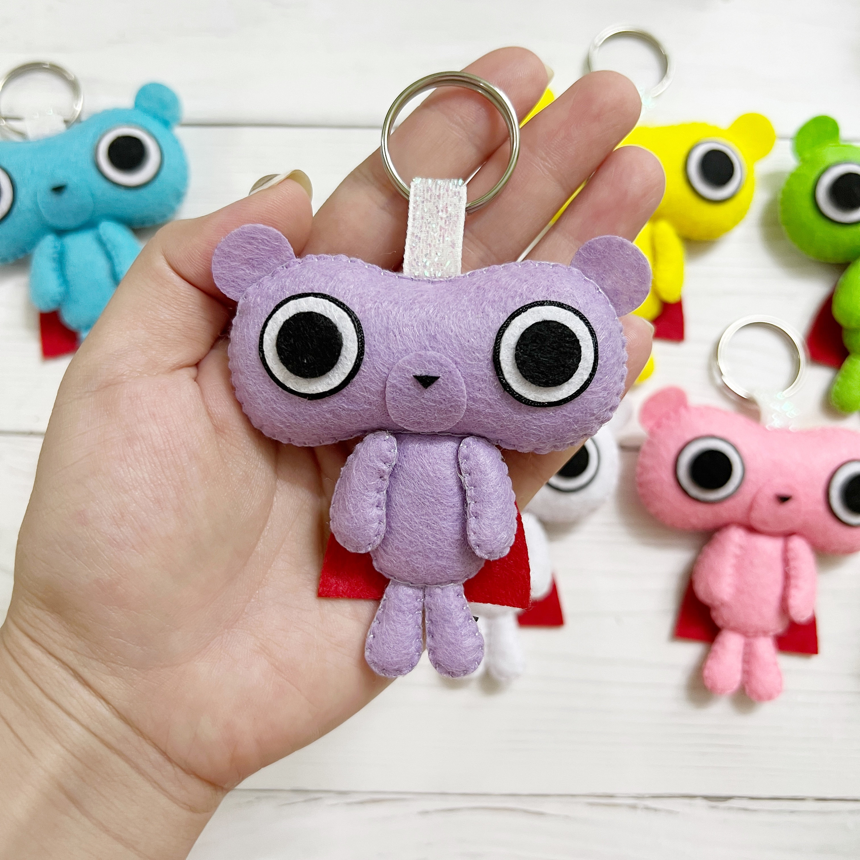 Mochiguman Felt Keychain: Kawaii Anime Gift - Etsy