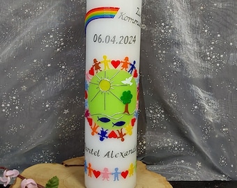 Baptismal candle, communion candle, baptismal candle children of this earth + rainbow" baptismal candle girl, baptismal candle boy, baptismal candles, baptismal candle tree children