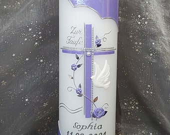 Baptismal candle + box "Cross with flower tendril corners" Baptismal candle girl, baptismal candle boy, baptismal candles, light of life, baptism, communion candle, cross