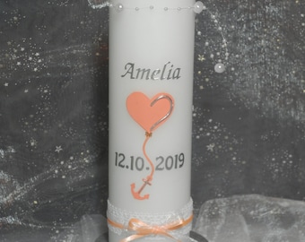 Baptism candles + box, communion candle, baptism candle "Faith Love Hope" baptism candle girl, baptism candle boy, baptism candles, gift, baptism, anchor