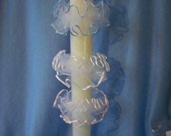Drip catcher with satin ribbon, baptismal candle girl, baptismal candle boy, baptismal candles, light of life, candle of life, baptism, candle, baptismal candle, drip protection,
