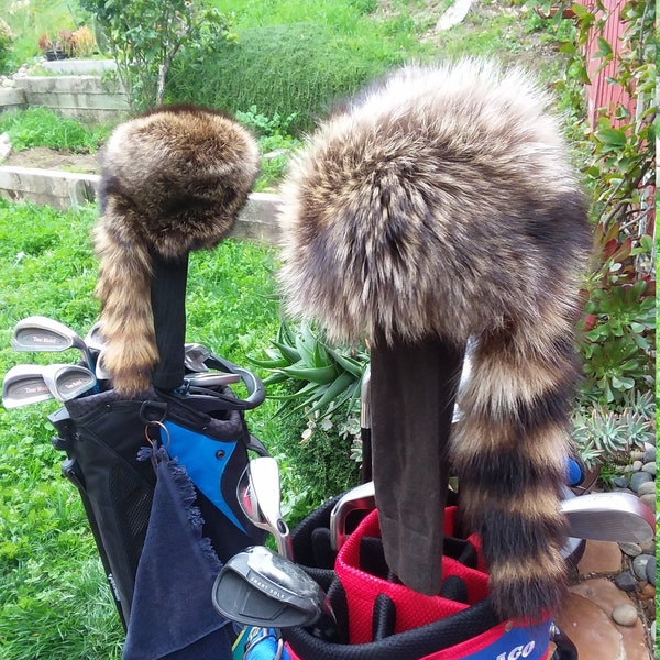 Golf Club Cover for your Driver, Be the Envy of your Golf Buddies with this Raccoon Fur, Daniel Boone Style, Golf Club Cover.