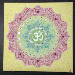 Om Yoga dotpainting mandala 40x40cm