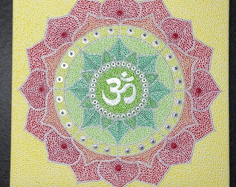 Om Yoga dotpainting mandala 40x40cm