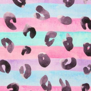 16,00 Euro/m Double Slub Musselin, Leo Print mit Streifen, pastell, mint