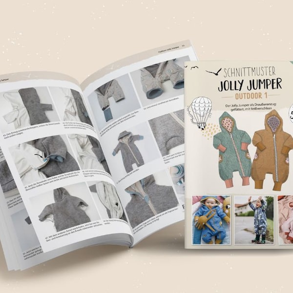 Papierschnittmuster "Jolly Jumper Outdoor 1" mit Reißverschluss, Lybstes (Gr. 50-122)