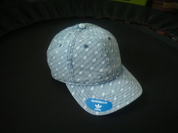 denim monogram hat