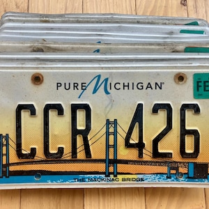 10 Conjunto de 2014 Base Michigan Mackinac Bridge Placas de Licença em Condição Artesanal