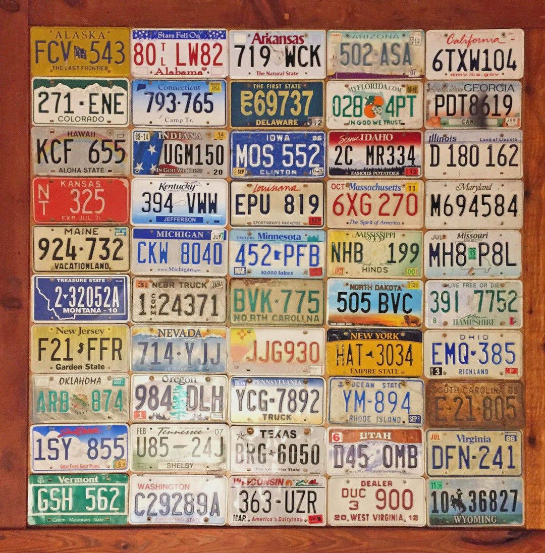 50 State Set of United States License Plates - Well Worn Condition - Etsy