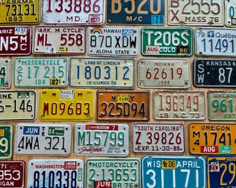 Authentic Motorcycle License Plates - Pick A State - Craft Condition