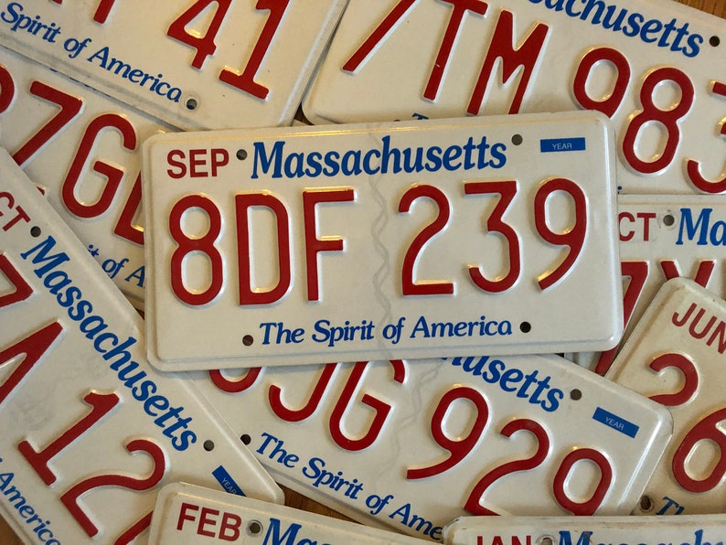 Massachusetts Embossed License Plates. Quantities of 1 10 Etsy