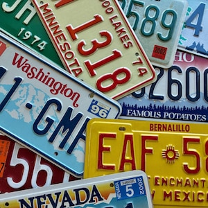 Authentic License Plates In Good Condition- All States Available + USVI, DC, Caribbean, Mexico, Canada & More! - 20 Years or Older