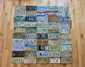 Vintage 20 Years or Older 50 Roadkill Condition License Plates from at least 30 Different States