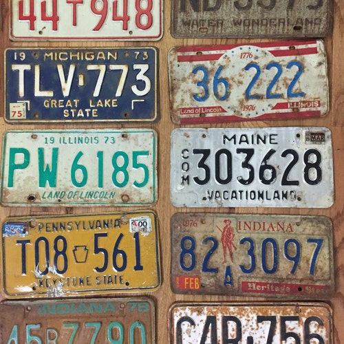 Starter Pack of 10 License Plates From 10 Different States in Etsy