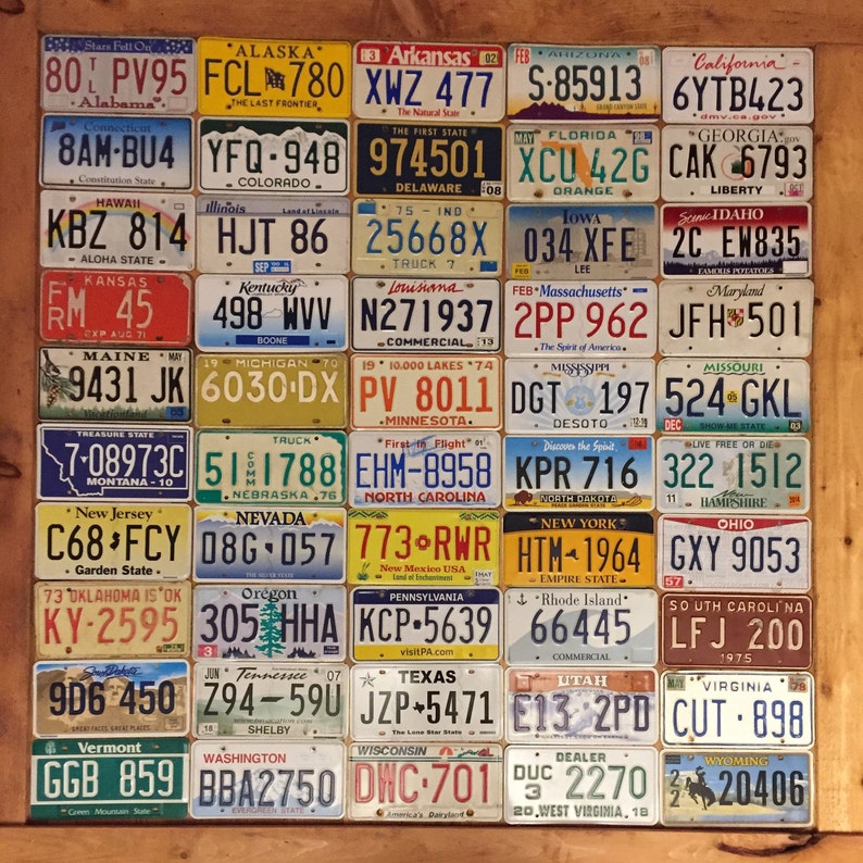 Complete 50 State US License Plate Collection in Good Condition
