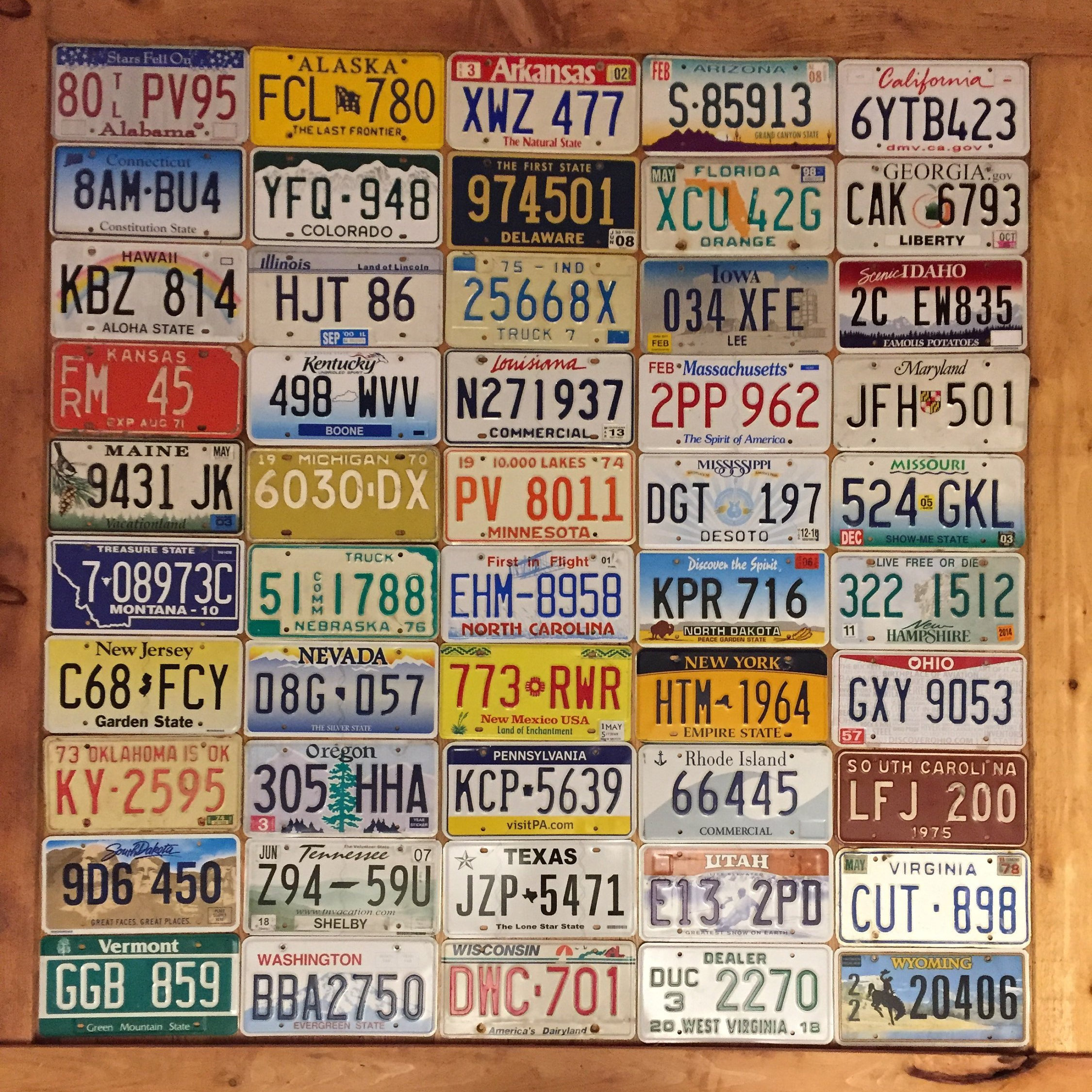 50 US States License Plates Set - Replica of Real USA Metal USA car Plates