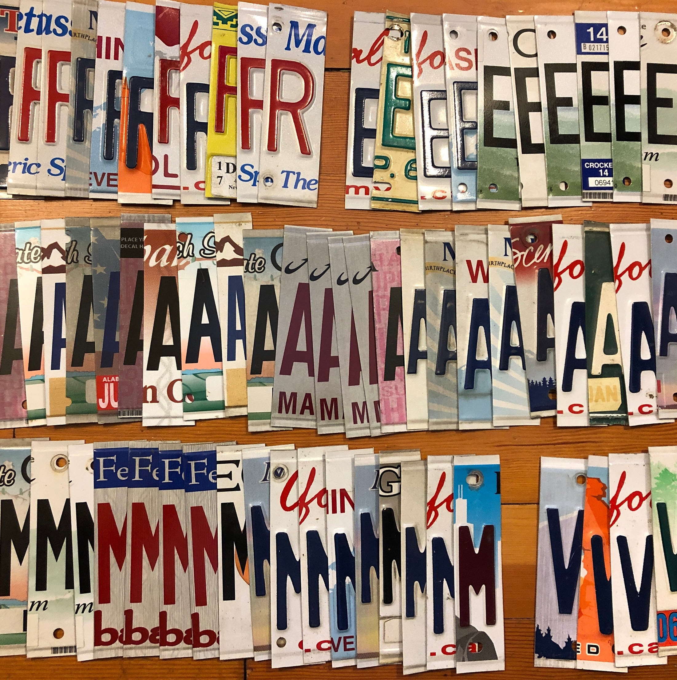 Bulk Good Condition License Plate Letters and Numbers- Each Order is 25 Pieces