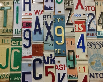 Pick your letters & Numbers - Raised/Embossed License Plate Letters and Numbers for Signs and Arts/Crafts