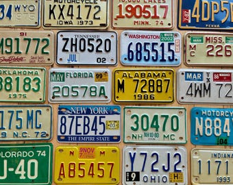 Authentic Motorcycle License Plates - Pick A State - Good Condition