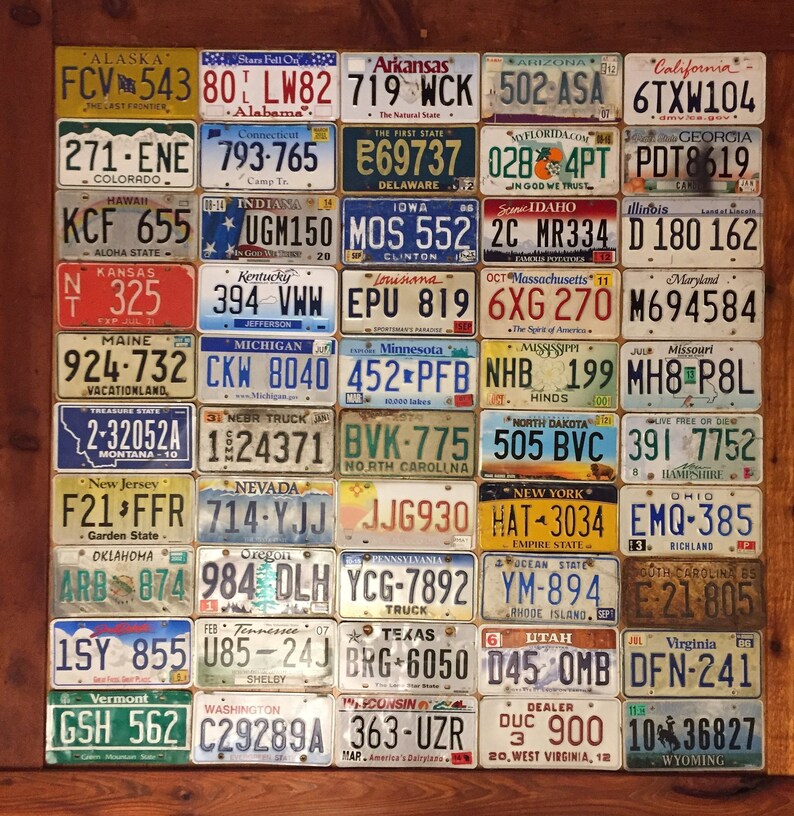 Complete Set of 50 State US License Plates craft Condition Etsy