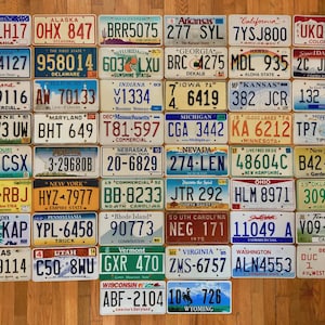 Coleção completa de placas de veículos dos 50 estados dos EUA em boas condições