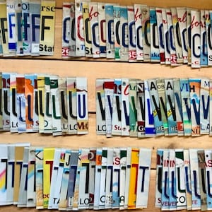 Bulk Worn/Faded License Plate Letters and Numbers for Crafters - Each Order is 25 Pieces