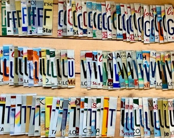 Bulk Worn/Faded License Plate Letters and Numbers for Crafters - Each Order is 25 Pieces