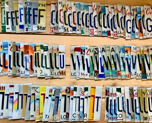 Bulk Worn/Faded License Plate Letters and Numbers for Crafters - Each…