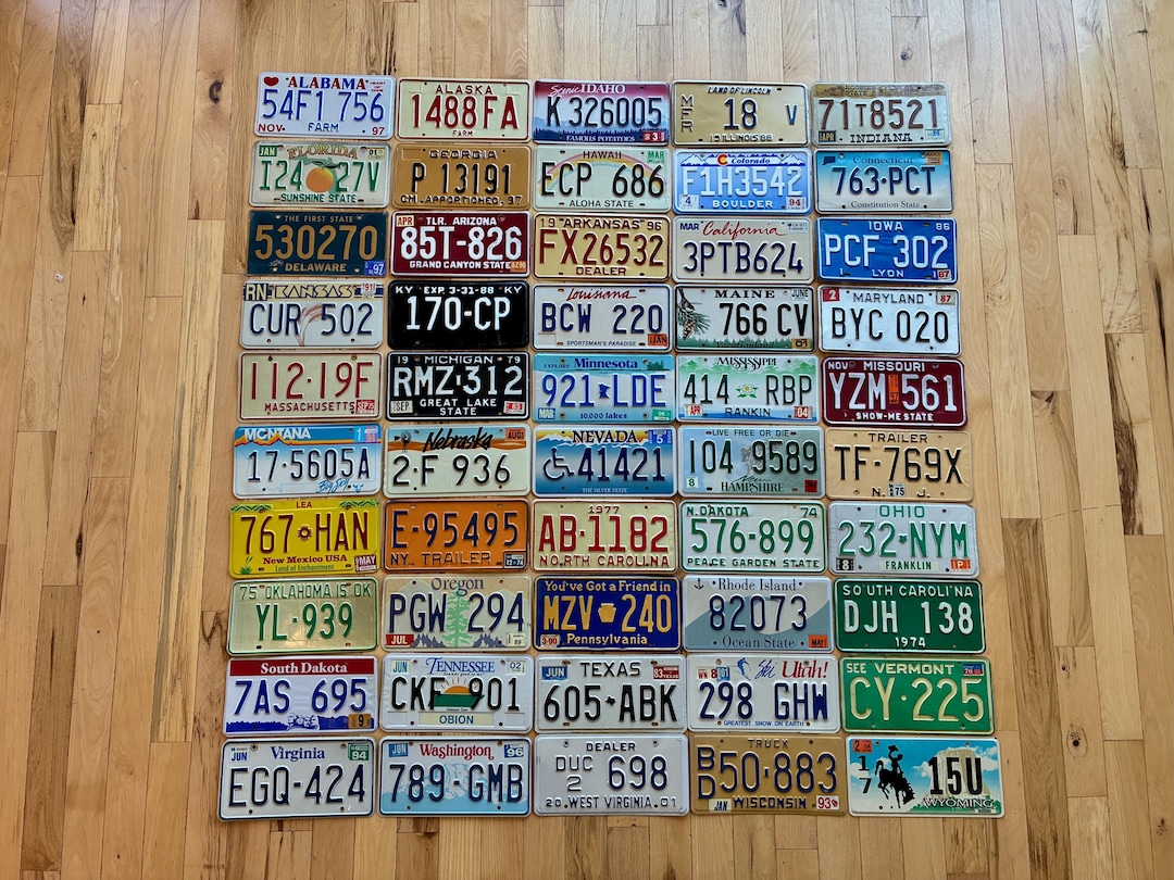 ヴィンテージ 50 州アメリカナンバープレートコレクション（良好な状態
