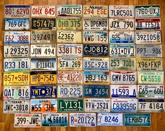 50 State Set of License Plates plus a USVI, DC, & AmSam License Plate - Craft Condition