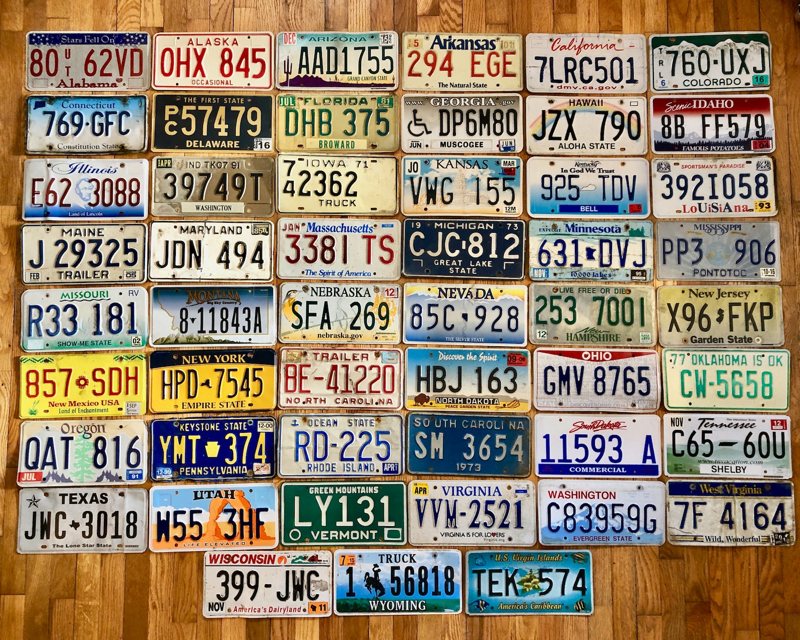 50 State Set of License Plates plus a USVI License Plate Etsy