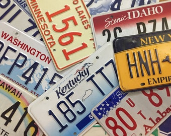 Authentic License Plates - All States Available + USVI, DC, Caribbean, Mexico, Canada & More!