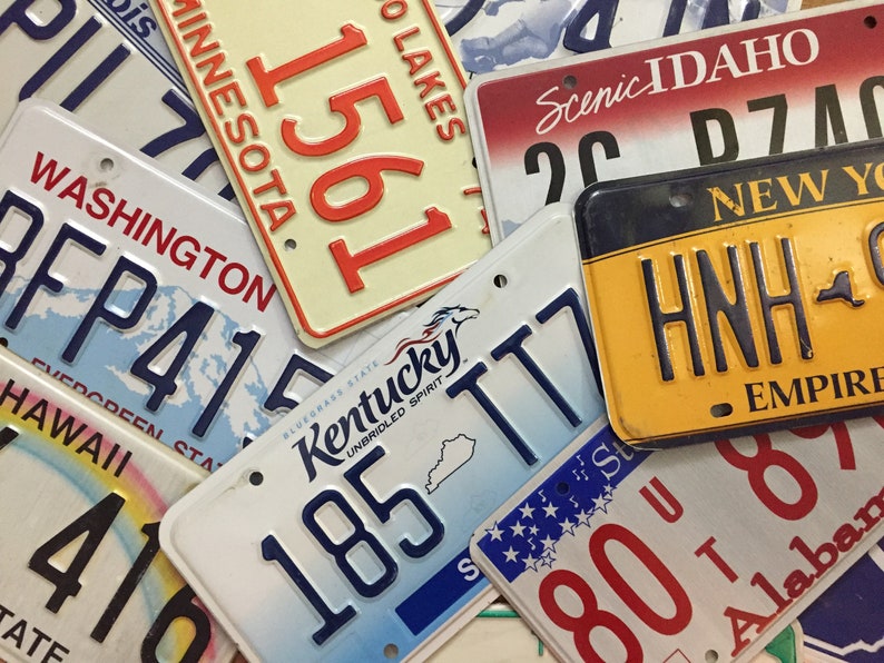 Authentic License Plates - All States Available + USVI, DC, Caribbean, Mexico, Canada & More!