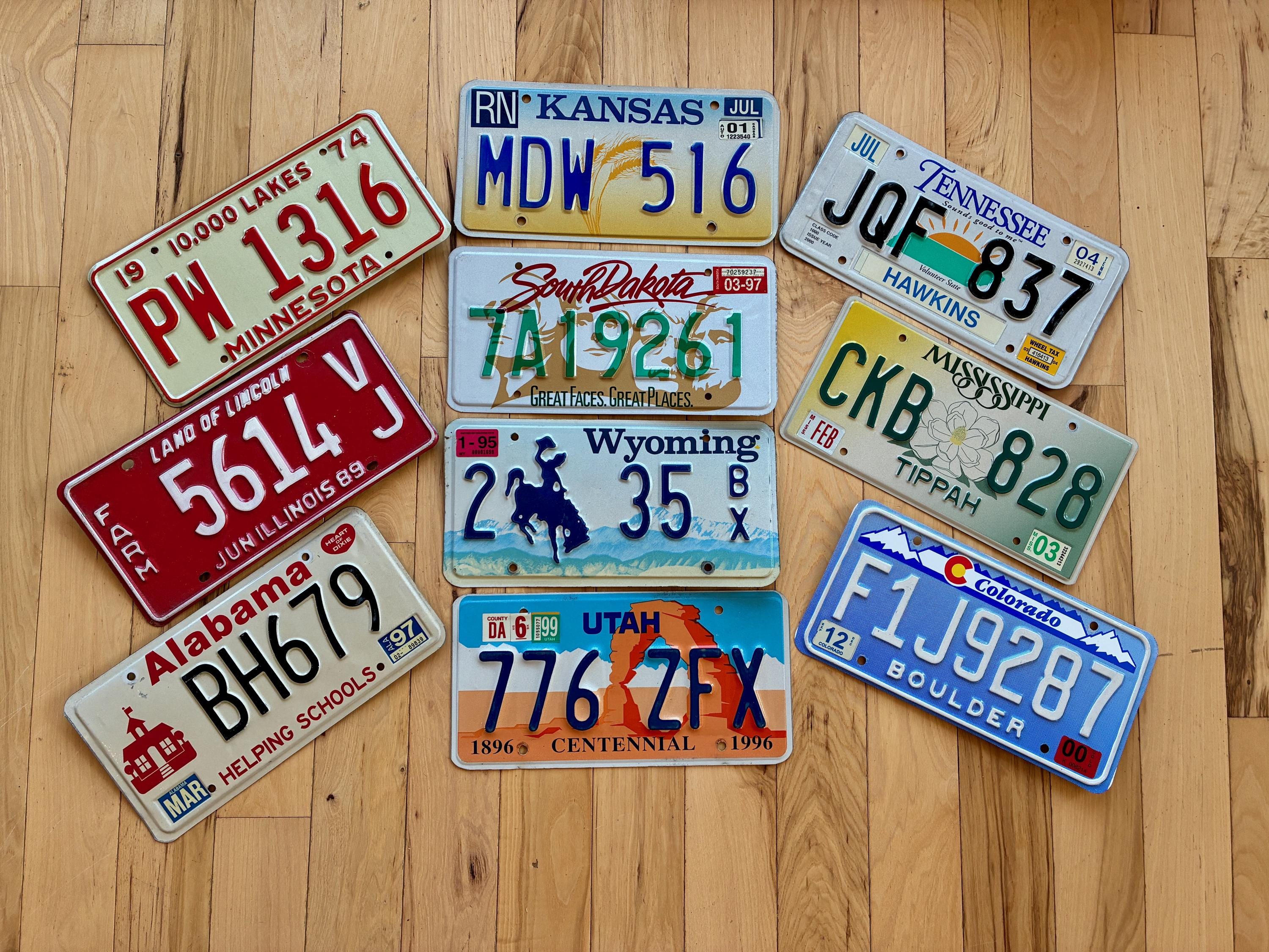 Set of Kids Themed License Plates From 10 Different States - Etsy