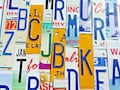 Pick Your Letters -Flat and Embossed License Plate Letters and Numbers for Signs and Arts and Craft Projects
