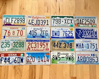 Gift Set of 16 License Plates in Good Condition