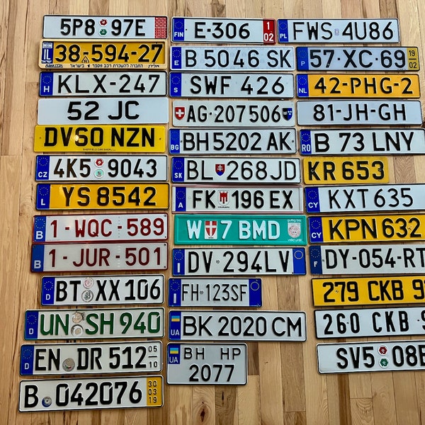 Good Condition European License Plates - Poland, France, Germany, Czech Republic, Romania, Spain, Netherlands...
