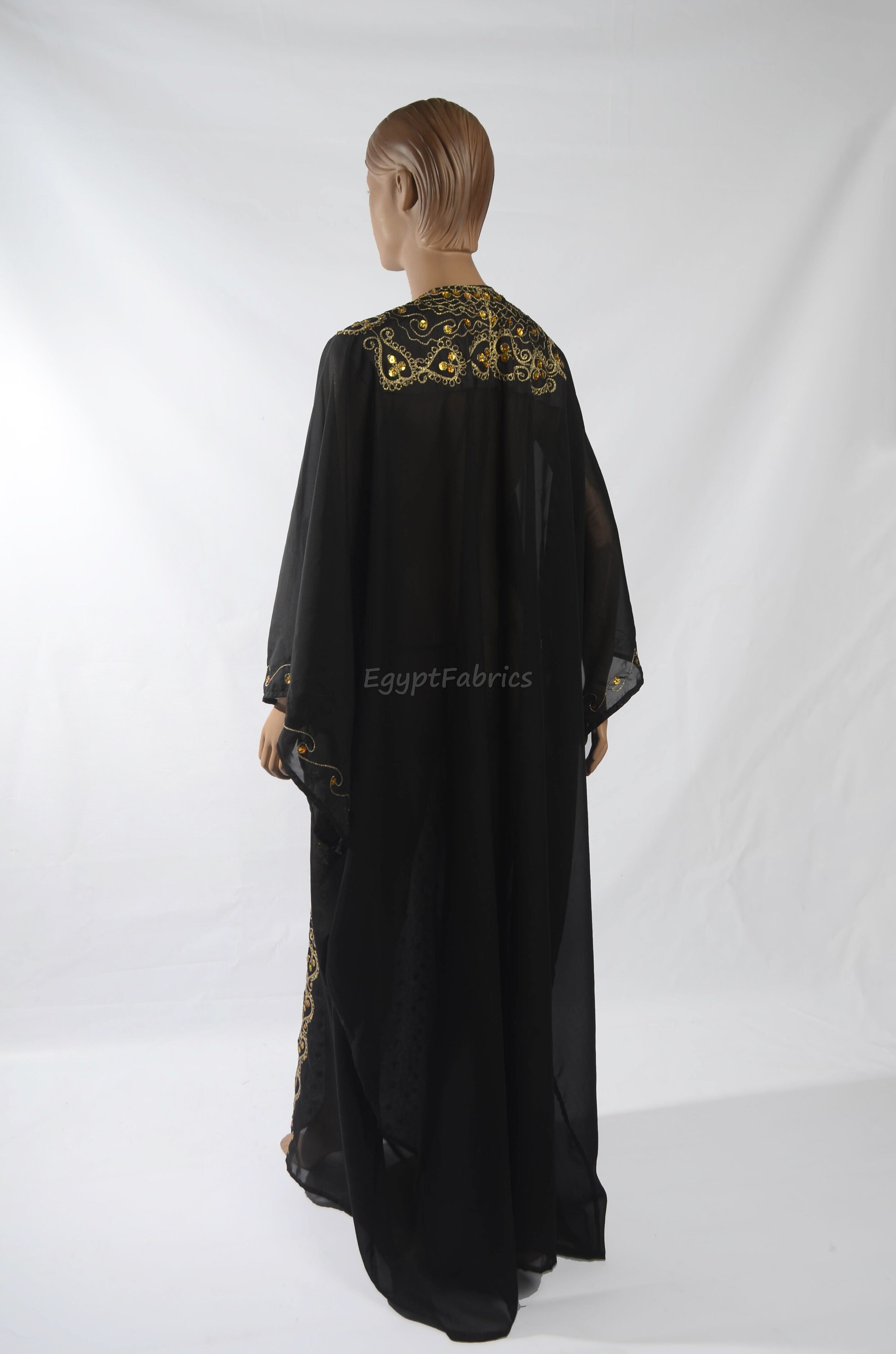 Khaliji Thobes Belly Dance Black Abaya Kaftan Dress Khaleegy Etsy UK