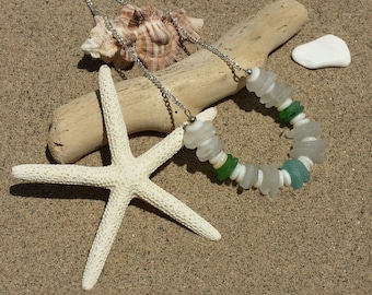 Sea Glass and Shell Necklace
