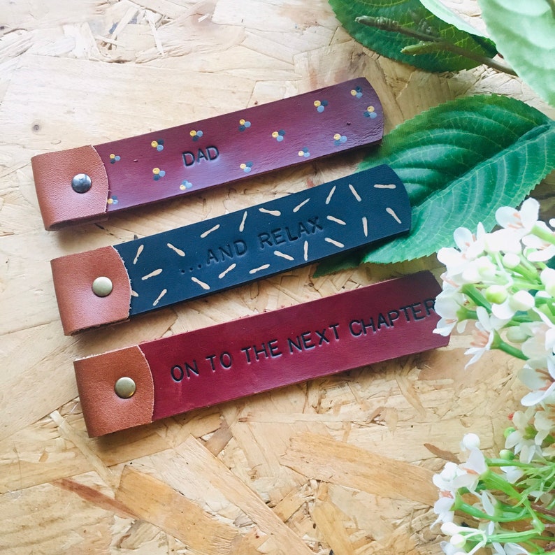 Leather Bookmark Personalised Gift Leather Bookmark Etsy UK