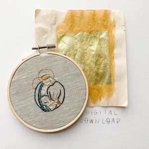 Holy Family in Color Embroidery Stitchalong DIGITAL DOWNLOAD