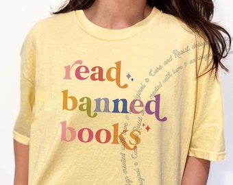 Koszulka Read Banned Books, Koszulka Read Banned Books Comfort Colors, Wspieraj swoją lokalną bibliotekę Koszulka Banned Book Koszulka do czytania, Koszulka bibliotekarza