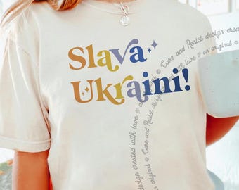 Maglietta Slava Ukraini, maglietta di supporto all'Ucraina, colori comodi, maglietta pro-Ucraina, maglietta anti-Trump, maglietta "Io sto con l'Ucraina", maglietta di supporto all'Ucraina