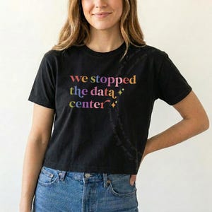 We Stopped The Data Center Shirt, Anti AI Data Center Tee, Local Zoning Organizer Win Tshirt, Community Activist Gift Tee, Boxy Crop Tee